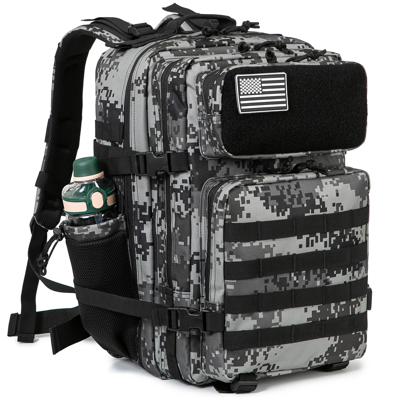 45L Tactical Backpack Hunting Rucksack with Dual Cup Holders  Outdoor camping equipment back pack Hiking Survival Rucksack
