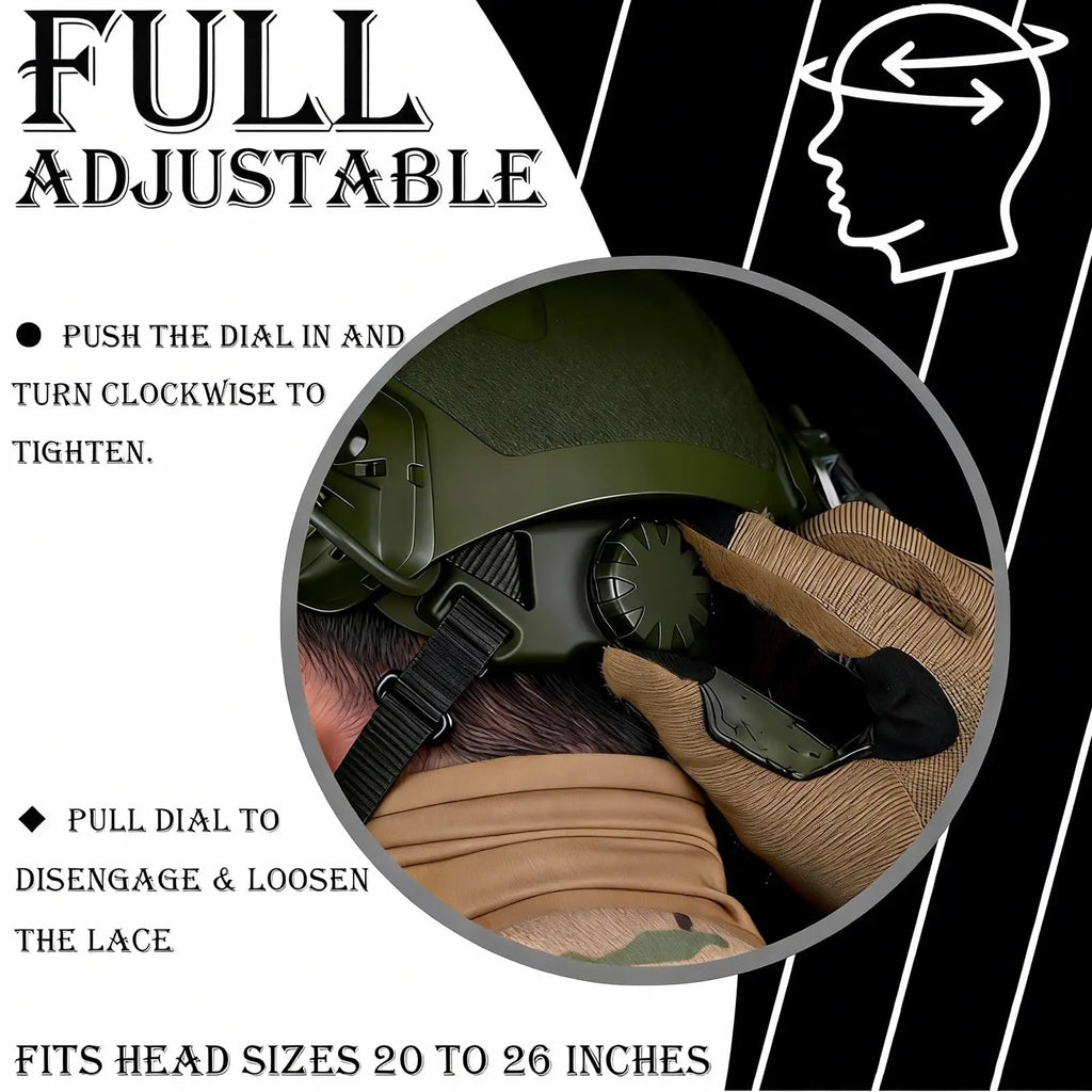 Tactical FAST Helmet Set Military Airsoft Bump Helmet 9-in-1 Set with Headphones Lighting for CS Paintball Outdoor Field Cosplay