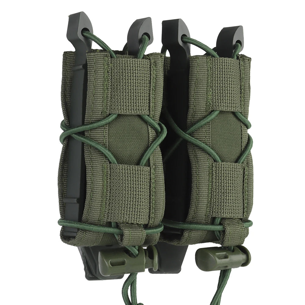.45 9mm Double Magazine Pouch  for Airsoft AR15 AR10 M4 M16 Tactical Molle Double-Layer Mag Pouches Universal Cartridge Holder