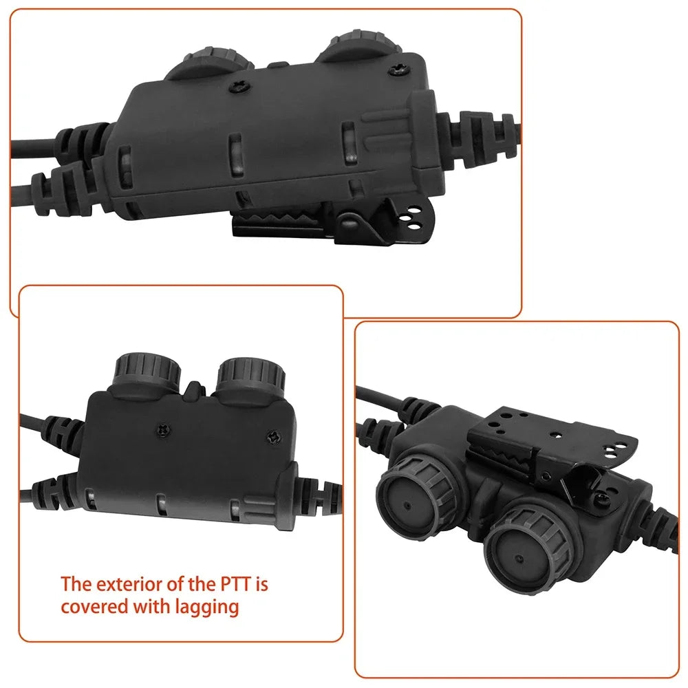 Tactical Headset Dual Communication Tactical U94 PTT with K 2pin Plug for COMTAC SORDIN Shooting Airsoft Headphones for Baofeng