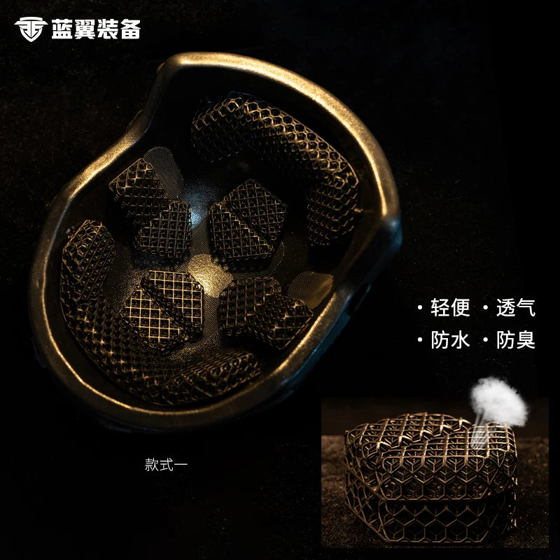 Helmet cushioning pad lined with polymer breathable detachable and high elasticity