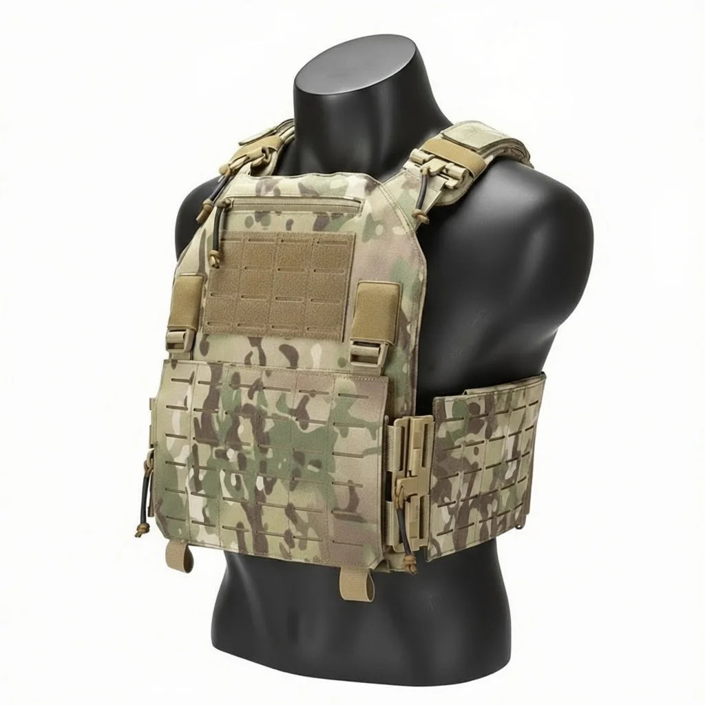 New Combat Vest 6094 Quick Detachable Light Laser Cut Tactical Vest Black Gear to Carry Protective Plate