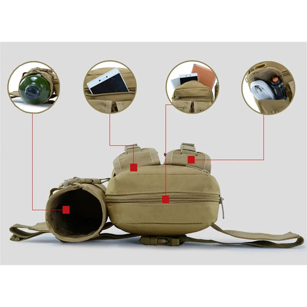 Tactical Waist Belt Bag Nylon Outdoor Fanny Pack Hiking Camping Hunting Water Bottle Holder Phone Pouch Running Sport Waist Pack