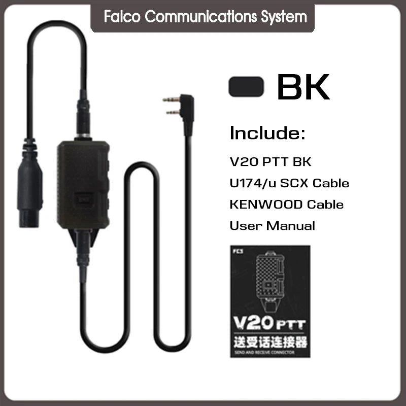 FCS-TACTICAL V20 PTT Single Communication Channels for AMP Headset and PRC148 152 Radios