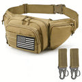 Tactics Outdoor Sports Waist Bag with Badge and Buckle, Hiking Bike Fishing Shoulder Bag Lightweight High Capacity Waist Bag