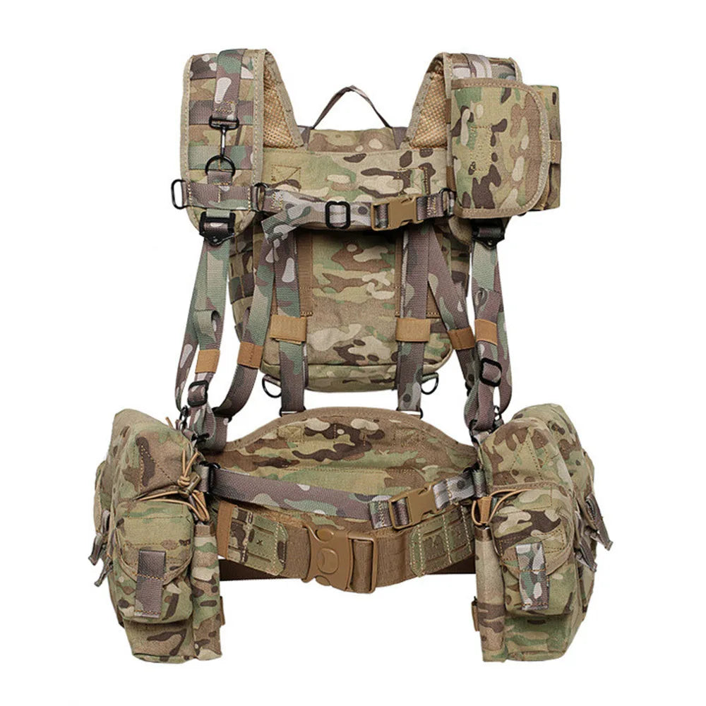 Adjustable Tactical Vest Modular Load-Bearing Harness with Utility Pouches for Airsoft Hunting Outdoor Field Training Equipment