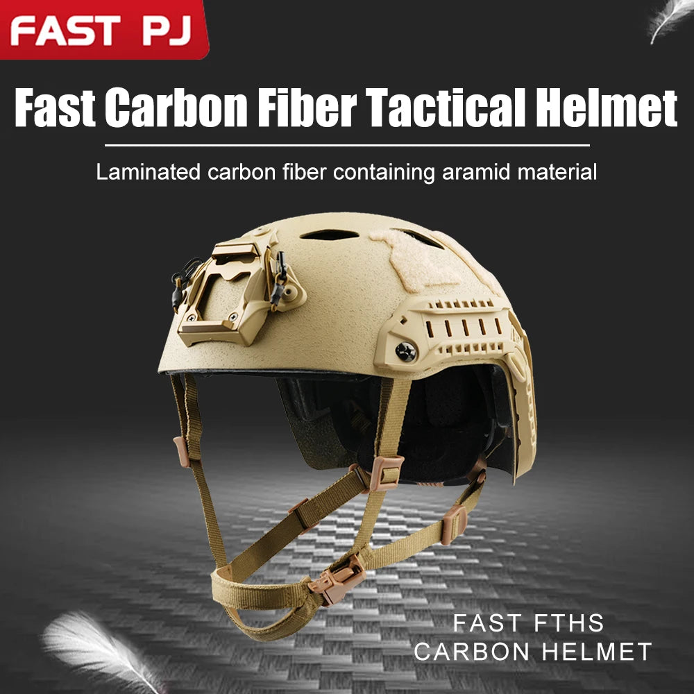 Lightweight breathable carbon fiber tactical helmet with holes; skiing and cycling ; military tactical FAST PJ accessories