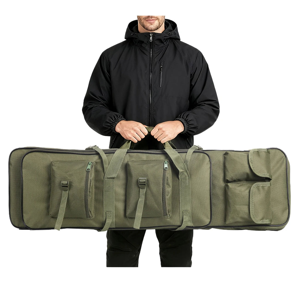 Multi functional storage bag with multiple pockets designed for partitioned storage and adjustable webbing straps and straps