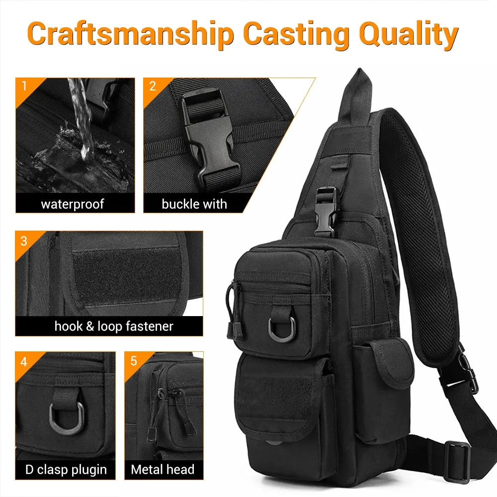 Tactical Pistol Bag Carry Gun Bag Concealed Pistol Holster Handgun Carry Pouch Outdoor EDC Tools Bag Adjustable Sling Backpack