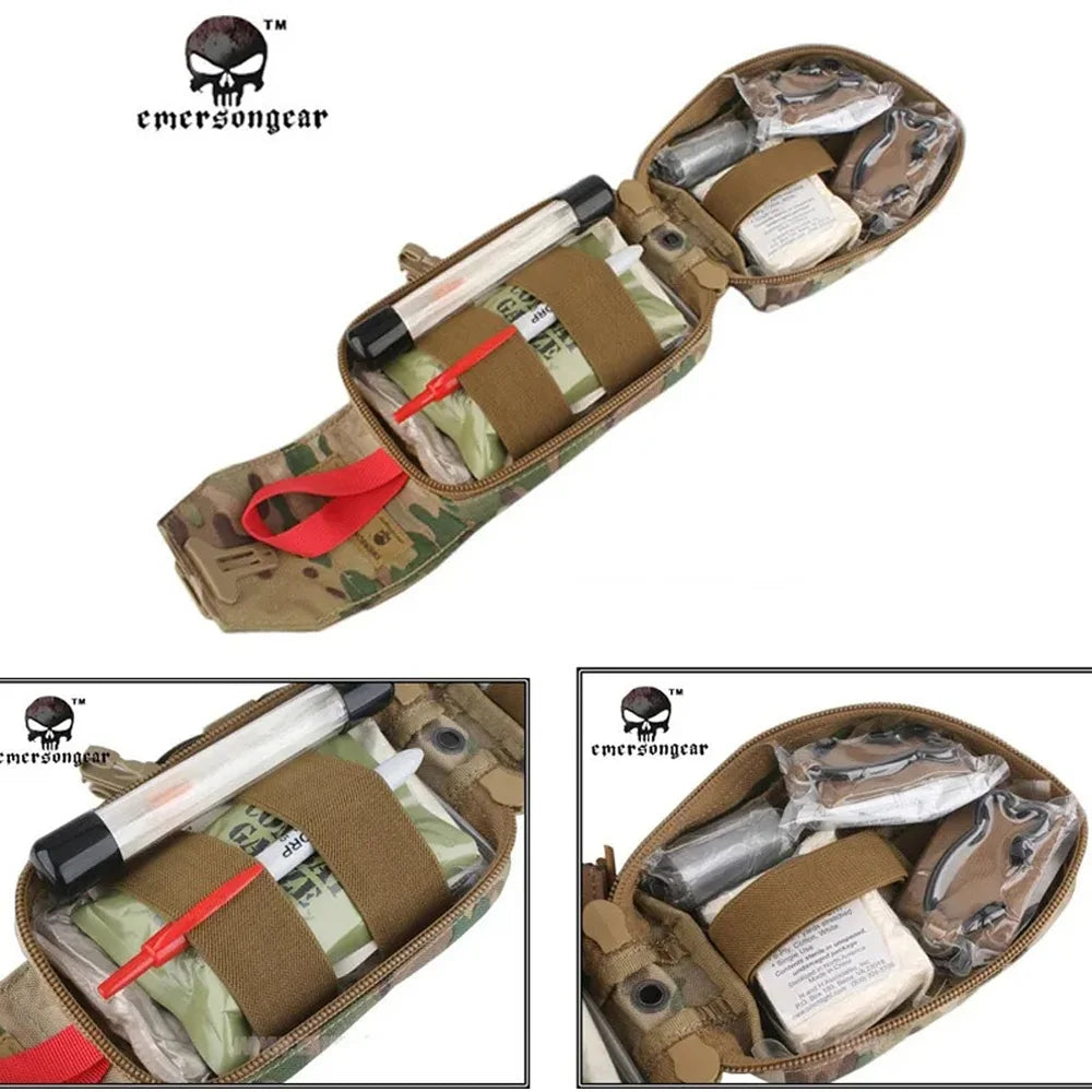 Emersongear Tactical MOLLE First Aid Kit Pouch Medical Carrier EMT IFAK Survival Bag W/ Zipper Multicam Molle Tool Pouch