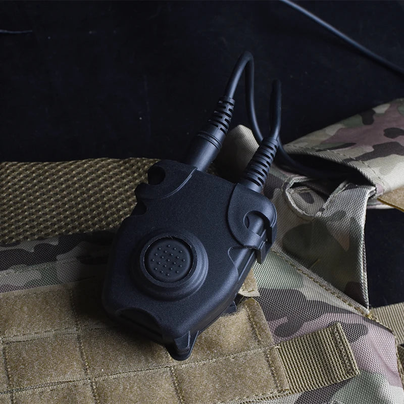 WADSN PTT Tactical Headset Interphone Button for Kenwood Motorola Walkie Talkie Airsoft Accessories IPSC TCI