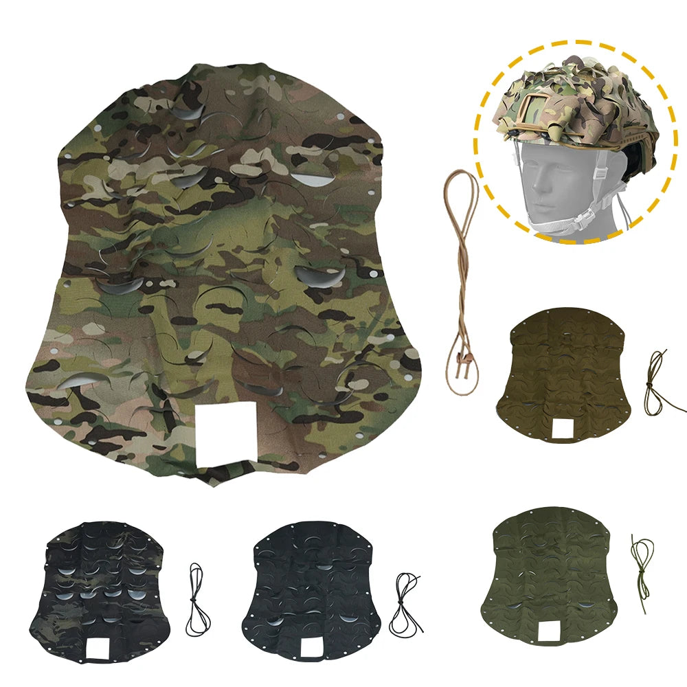 BOOIU Tactical Helmet Cover Leaf Shape Laser Cut Nylon 3D Camo Airsoft Helmet Cloth Paratrooper Helmet Accessories