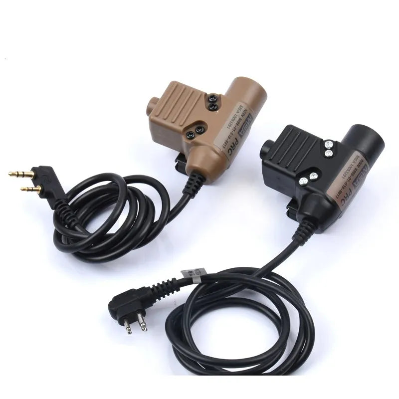 WADSN Military Tactical U94 PTT For  Communication Headset COMTAC Earmor Fit Motorola Midland Baofeng Kenwood Plug Walkie Talkie