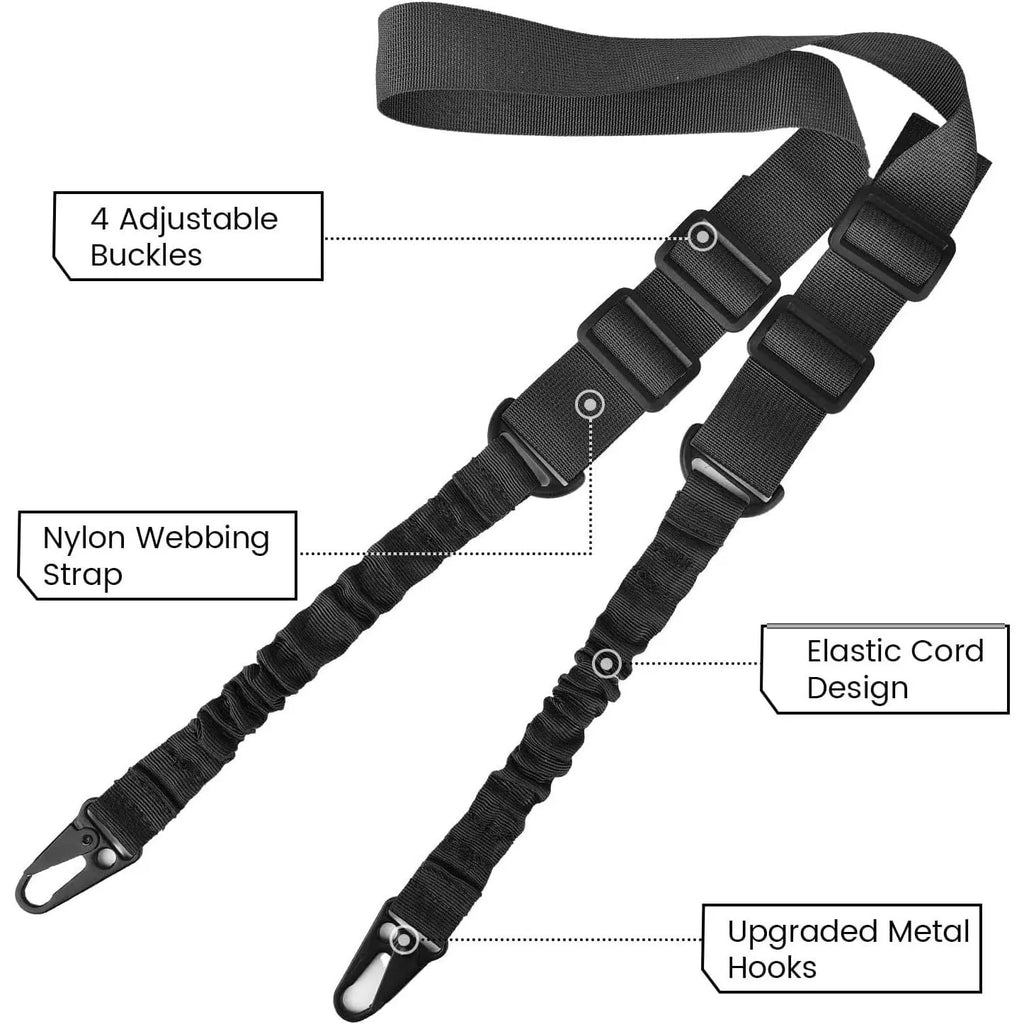 Tactical Two Point Sling-2 Picatinny QD Sling Swivel Mounts Adjustable Shoulder Strap for Rifles-Quick Release and Mounting Base