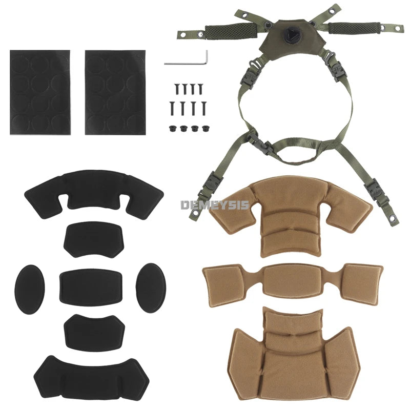 Tactical Wendy Helmet Suspension System Soft Inner Pads Kits Adjustable Helmets Chin Strap for Wendy Helmets Accessories
