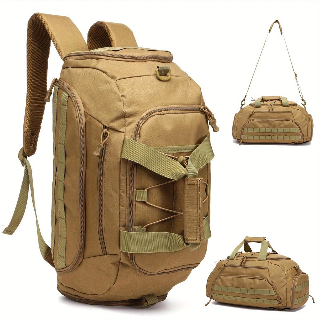 3-in-1 Tactical Gym Backpack with Shoe Compartment Convertible Duffel Sling Bag for Men Women Weekender Overnight Travel Bag