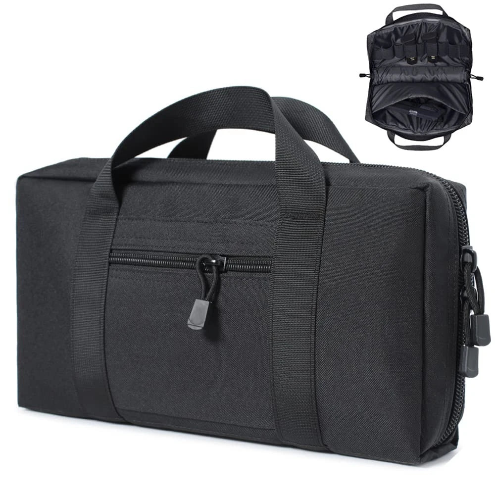 Tactical Gun Range Bag Shooting Pistol Bag Handgun Compact Duffle Bag Gun Case Bag Hunting Handguns and Magazines Storage Bag