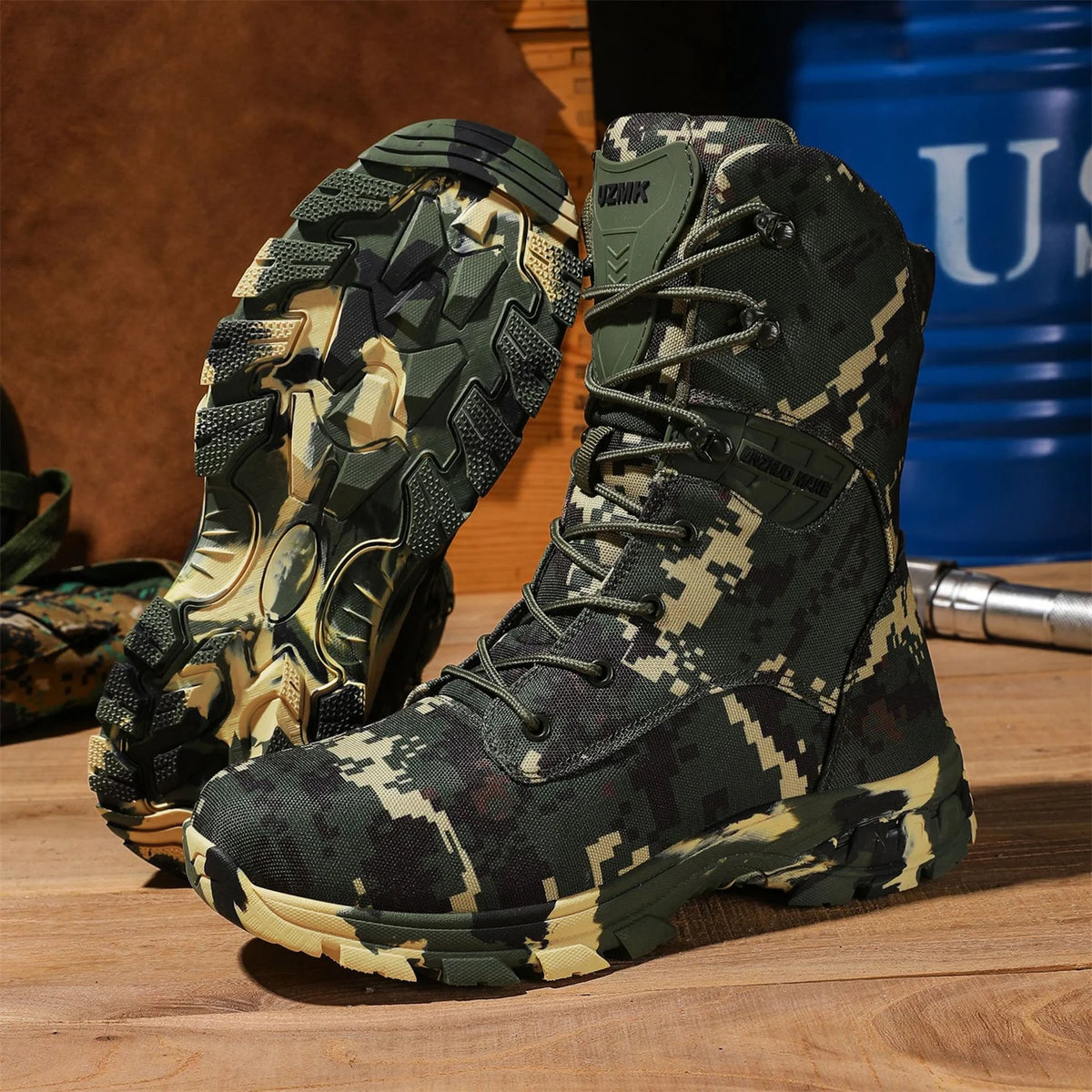 High Top Camouflage Men's Hunting Boots Breathable Tactical Shoes Outdoor Hiking Training Wear-Resistant Mountaineering Boots