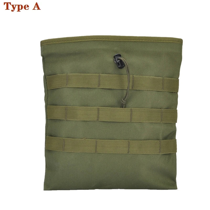 Tactical Molle Folding Magazine Dump Drop Pouch Utility Drawstring Recovery Mag Holster Ammo Bag Hunting Accessories Pouch