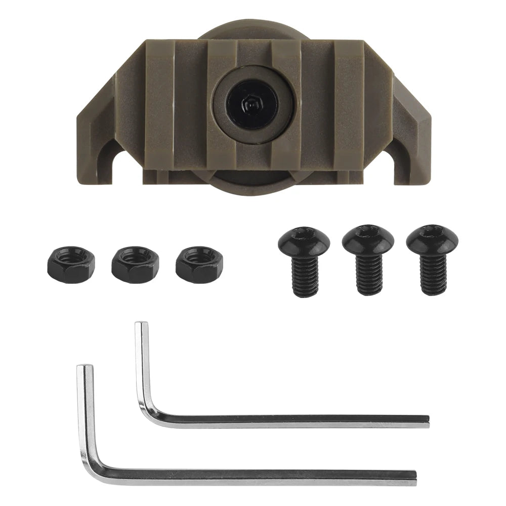 Helmet Side Rail Adapter Adjustable 360 Degrees Rotation Nylon Helmet Rail Flashlight Mount Accessory for Team Wendy 3.0