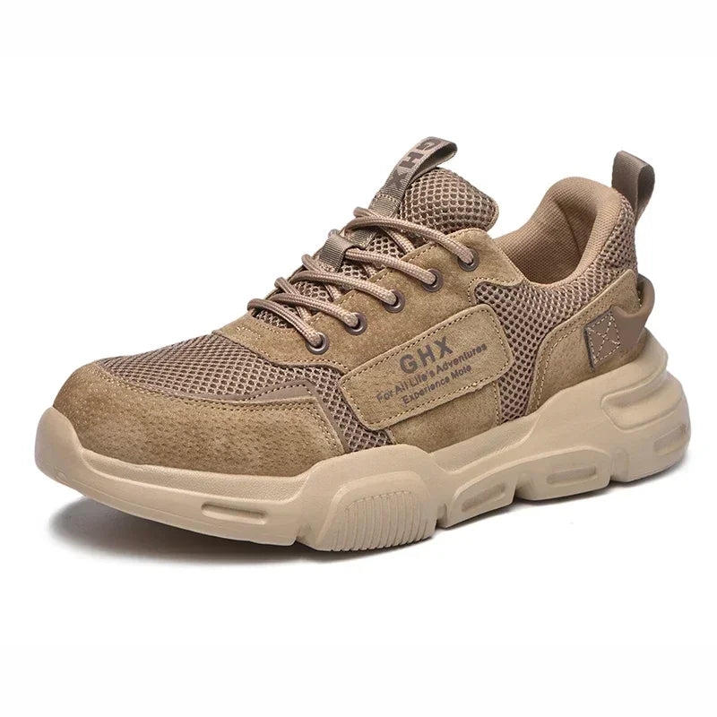 New 2023 Work Safety Shoes Man Lightweight Breathable Boots Anti-puncture Steel Toe Anti-smashing Work Boots Protective Sneakers