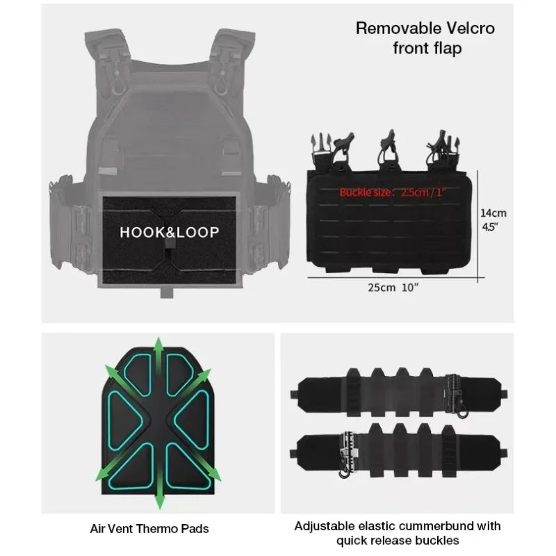 YAKEDA a Tactical Vests Model 6094 - A quick-disassembly, lightweight, laser-cut outdoor hunting-style multi-color outdoor equip