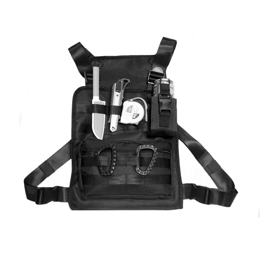 TAK YIYING Tactical Vest Nylon Military Vest Chest Pack Pouch Black