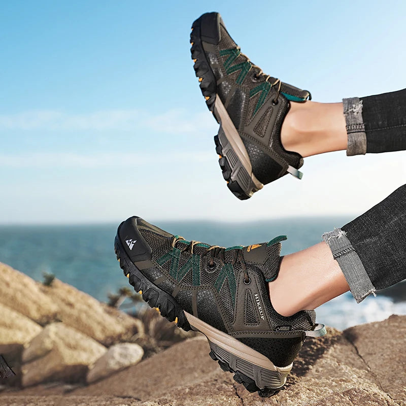 HIKEUP Men‘s Hiking Shoes Trekking Sneakers For Men Mountain Climbing Shoes Rubber Sole Durable Outdoor Sport