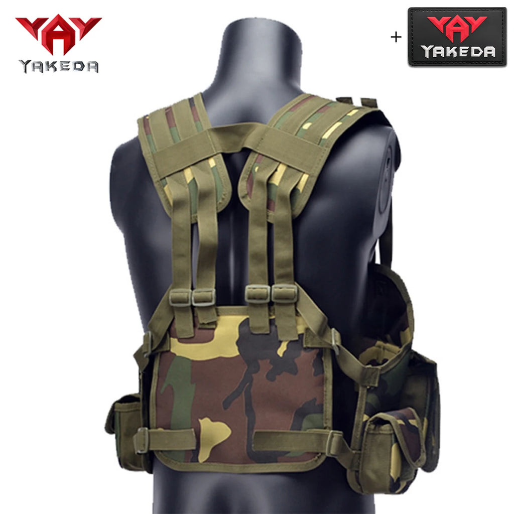 YAKEDA lightweight hollow hunting vest, multi compartment storage, adjustable shoulder straps, shoulder strap structure
