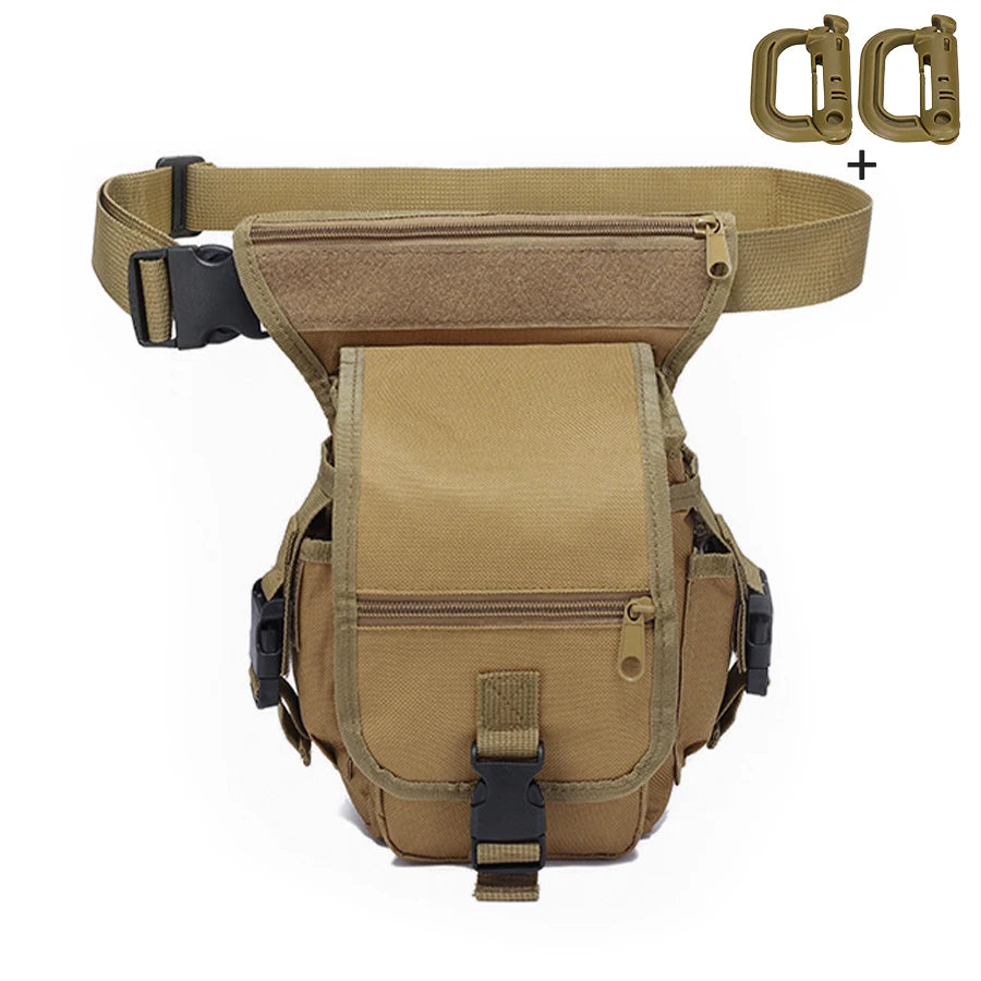 Large capacity multi pocket leg hanging bag, durable Oxford cloth waist bag sports cycling bag