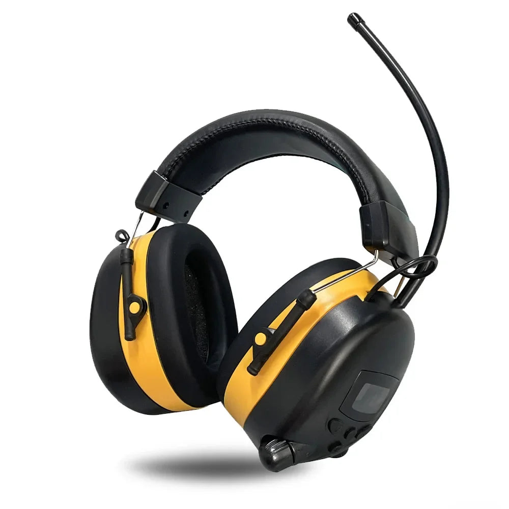 Shooting Earmuff AM FM Radio Headphone Ear Protection Noise Reduction Earmuff Comfortable Hearing Protector with Digital Display