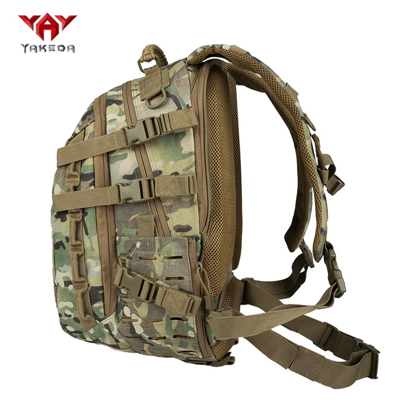 YAKEDA large capacity outdoor backpack with waist and chest strap, fixed buckle MOLLE system shoulder strap, widened backpack