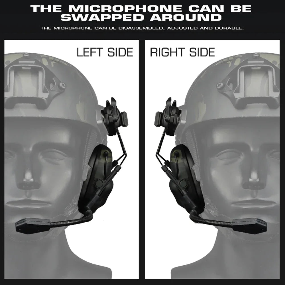 Tactical Headset Non-picking Noise-Cancelling Universal Earphone for Airsoft Helmet Headset Baofeng Radio PTT Adapter