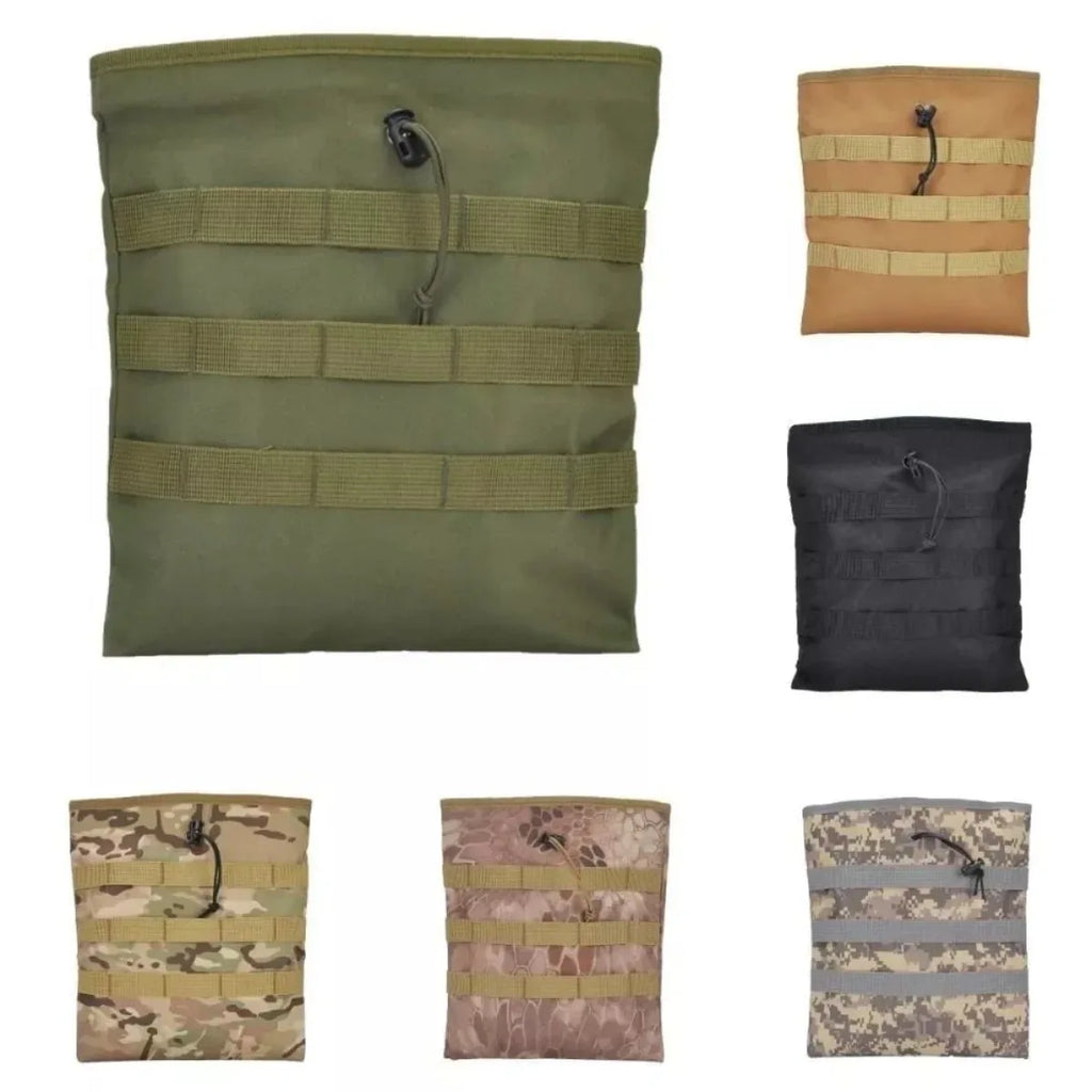Tactical Roll-up MOLLE Dump Pouch Magazine Recovery Bag Outdoor Drawstring Mag Recycling Storage Pack for Airsoft Hunting Gear