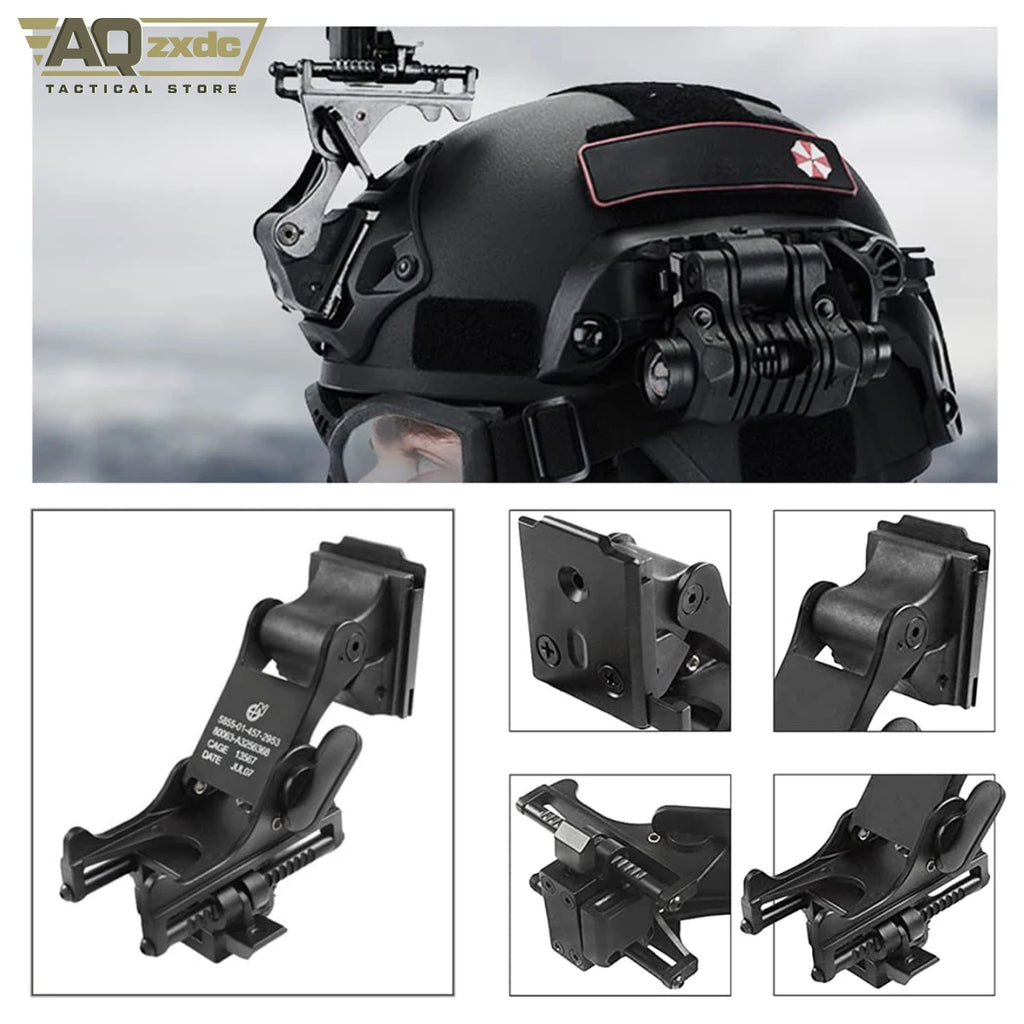 AQzxdc Airsoft Helmet Set Tactical Goggles Helmet Light Signal Light Tactical Flashlight and Night Vision Goggle Mount Bracket
