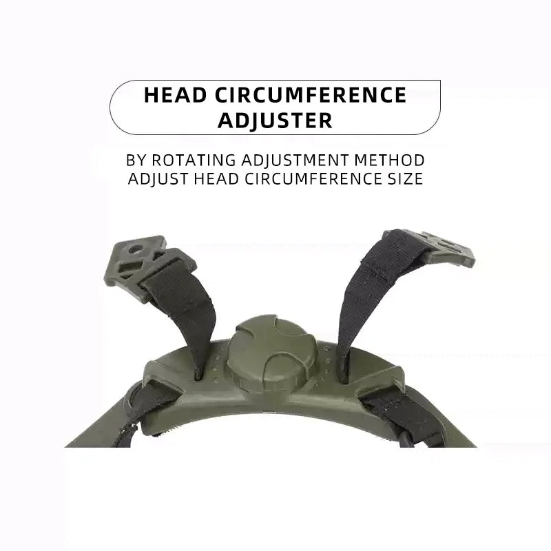 15 Ballistic Helmet Full Set - Suspension Liner & Cuttlefish Rail | Military-Style Outdoor Tactical Civilian Accessory