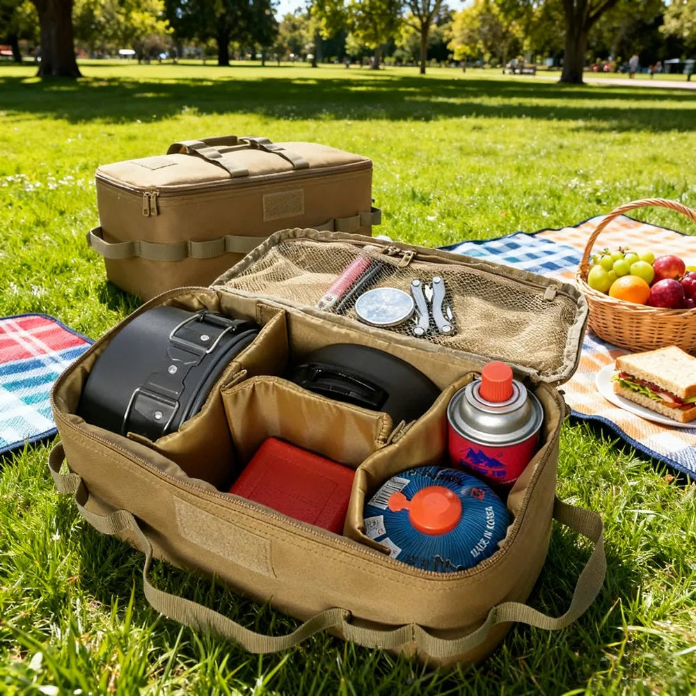 Outdoor Camping Gas Tank Storage Bag Impact-Resistant Picnic Bag Multifunctional Tool Bag Camping Gear Cookware Kit Bag