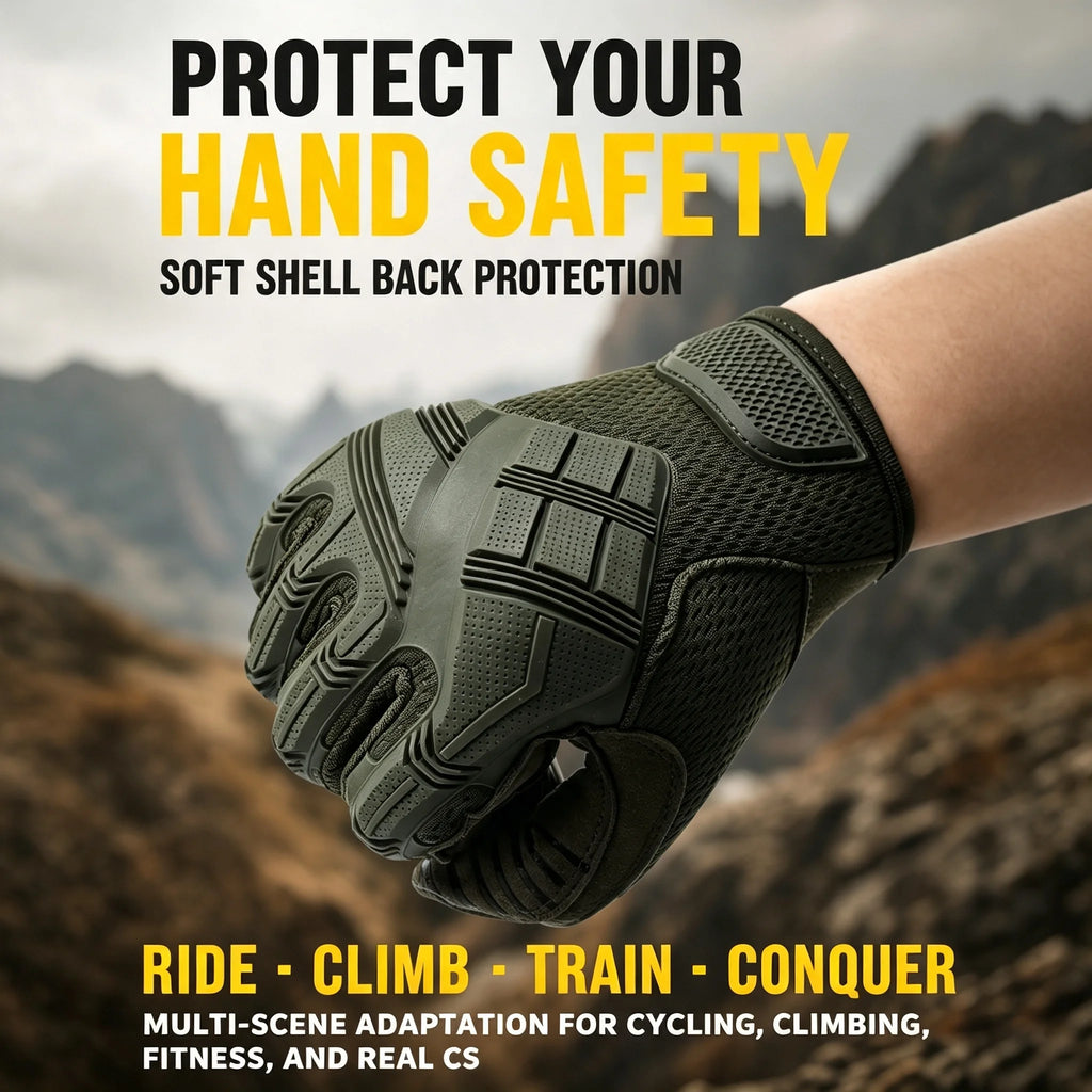 Tactical Full Finger Gloves Touch Screen Breathable Impact Protection Gloves for Men Outdoor Cycling Climbing Gloves