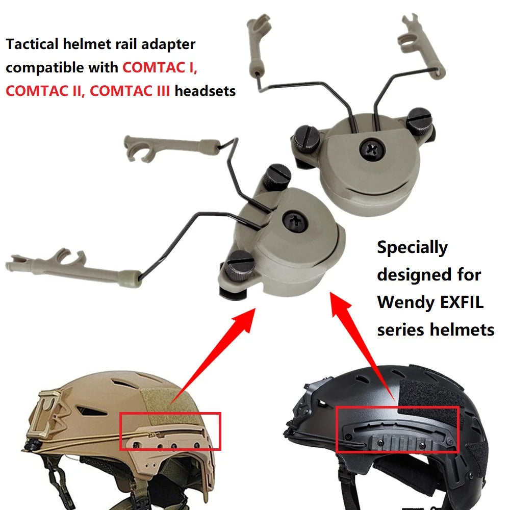 Tactical Headphones Helmet Rail Mount for COMTAC Airsoft Shooting Headset Hearing Protection Earmuffs for Team Wendy Helmet Rail