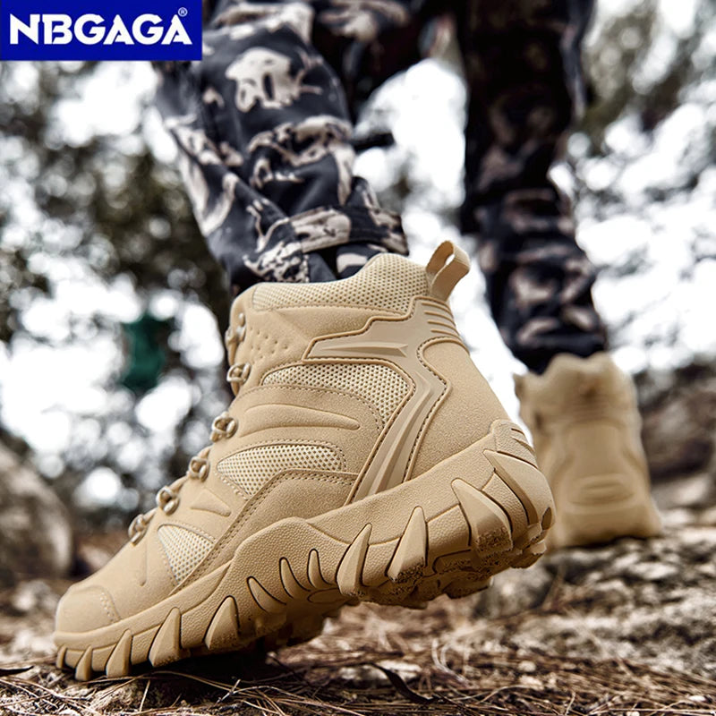Men's Tactical Hiking Boots, Plus Size Anti-wear Rapid Response Outdoor Combat Training Boots for Hunting Fishing