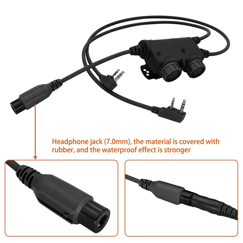 Tactical Headset Dual Communication Tactical U94 PTT with K 2pin Plug for COMTAC SORDIN Shooting Airsoft Headphones for Baofeng
