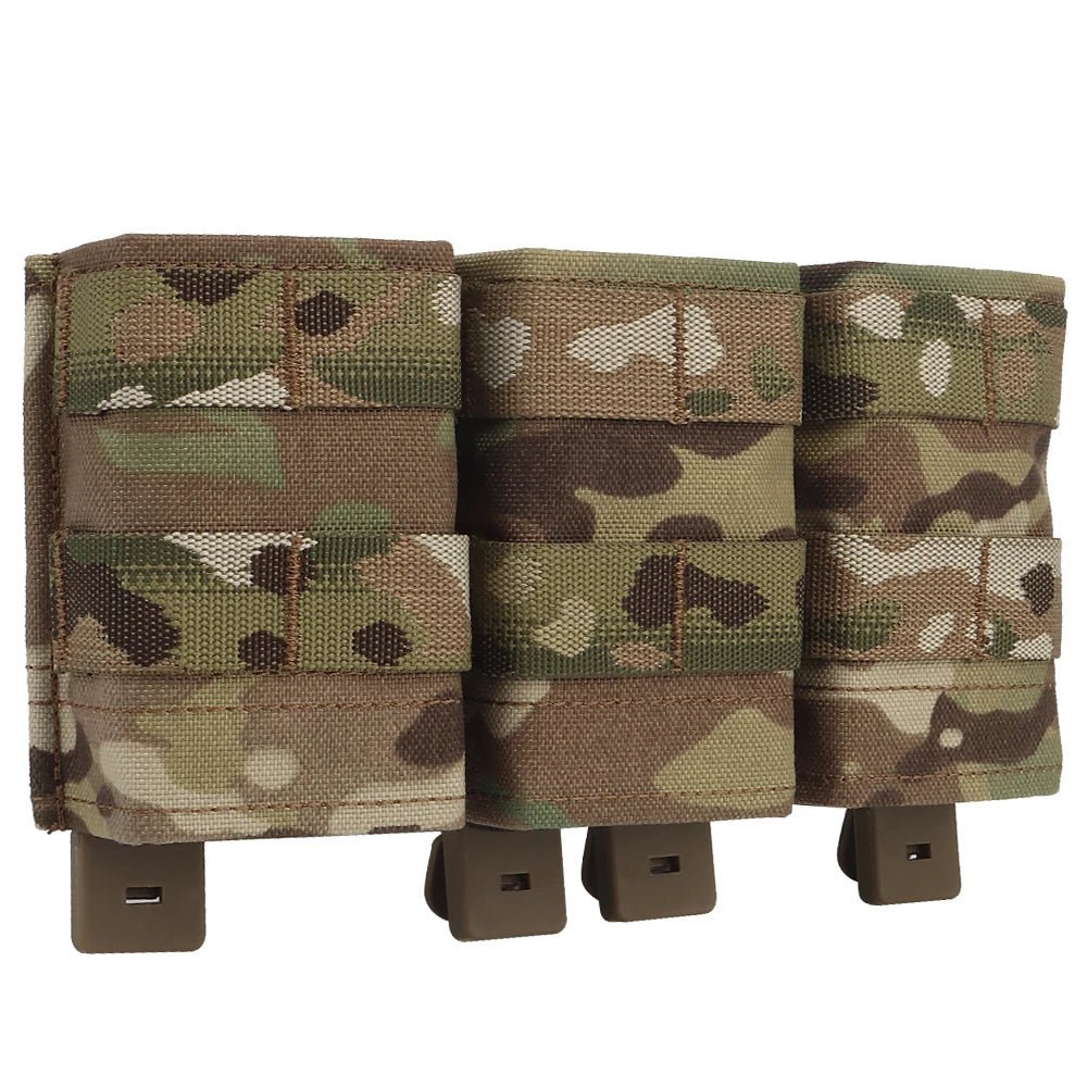 Tactical Medium FAST 5.56 Triple Mag Pouch Molle System with Kydex Clamps for Plate Carrier Airsoft M4 AR15 MAG Pouches