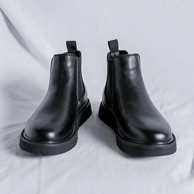 Leisure Walk Men's Chelsea Boots Elegantes Mens Slip on Boots Fashion All-match Ankle Boots Business Dress Shoes Formal Footwear