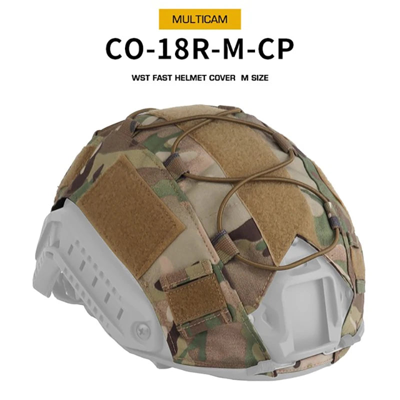 Camouflage Tactical Helmet Cover Military Paintball Hunting Shooting Gear Helmet Cloth for FAST Helmet Size M / L