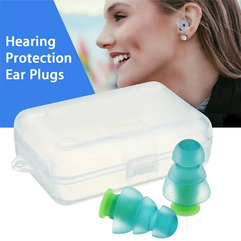1 Pair Silicone Noise Cancelling Hearing Protection Earplugs For Concerts Musician Motorcycles Reusable Silicone Ear plugs
