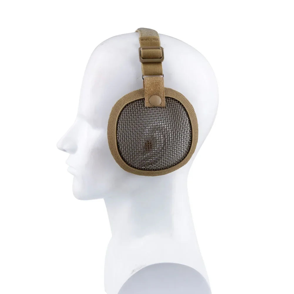 Tactical Steel Mesh Ear Protector Ear Muffs for Most Fast Helmets Outdoor Shooting Hunting Helmet Accessory
