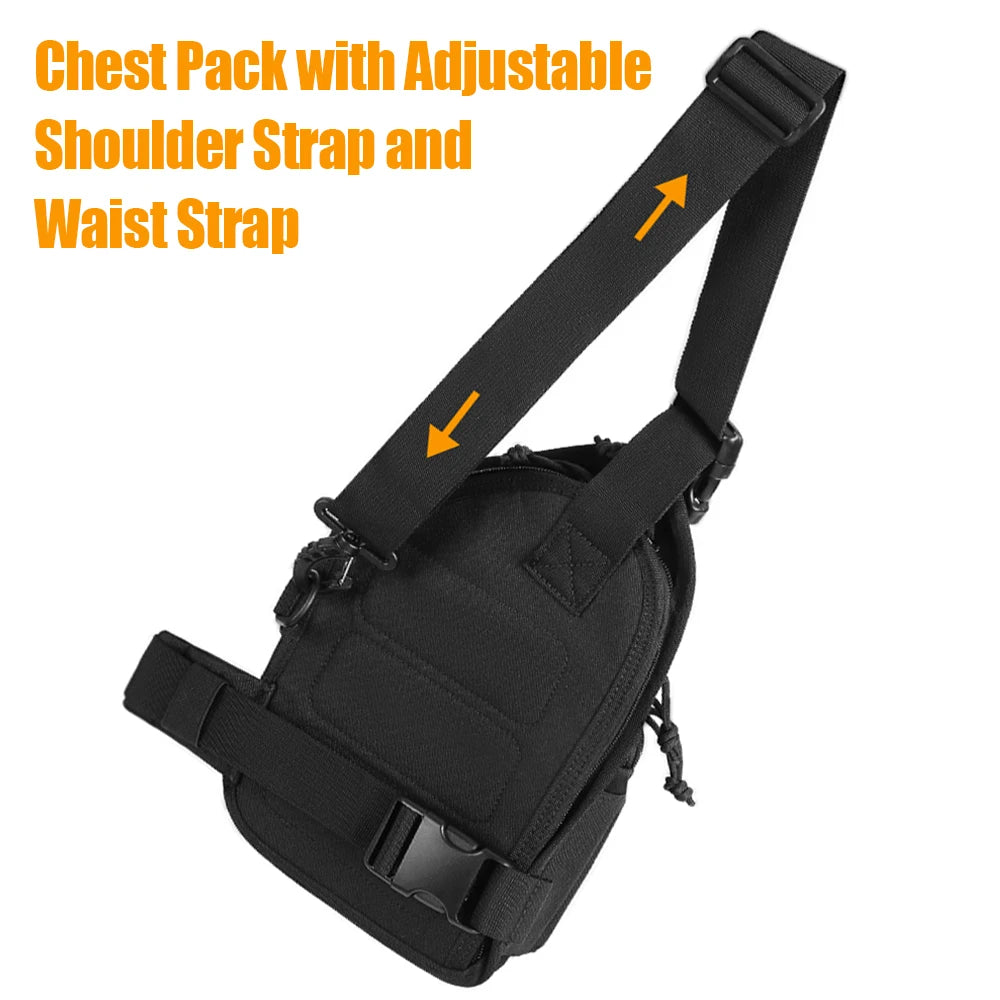Tactical Shoulder Bag for Gun Concealed Carry Pistol Bag Crossbody Chest Pack Small Sling Backpack Quick Access Gun Holster Bag