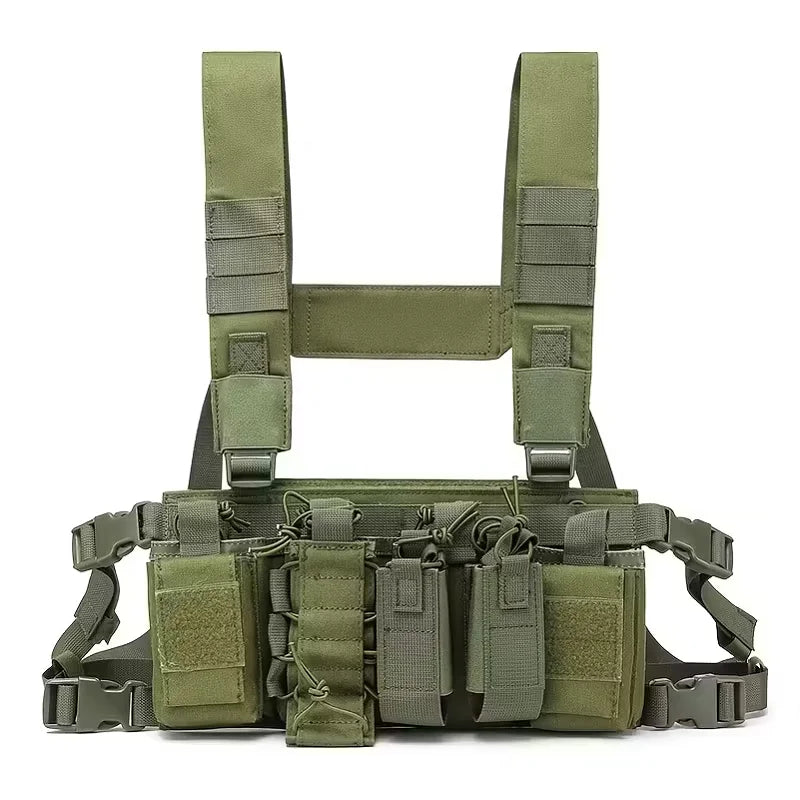 D3 Tactical Chest Rig Airsoft Paintball Hunting Sport Vest with Molle Open-Top Magazine Pouch