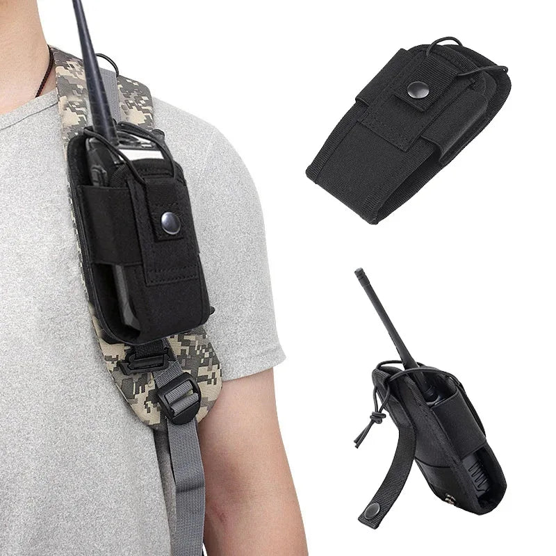 1000D Tactical Molle Radio Walkie Talkie Pouch Holder Pocket Waist Bag Portable Interphone Holster Carry Bag for Hunting Camping