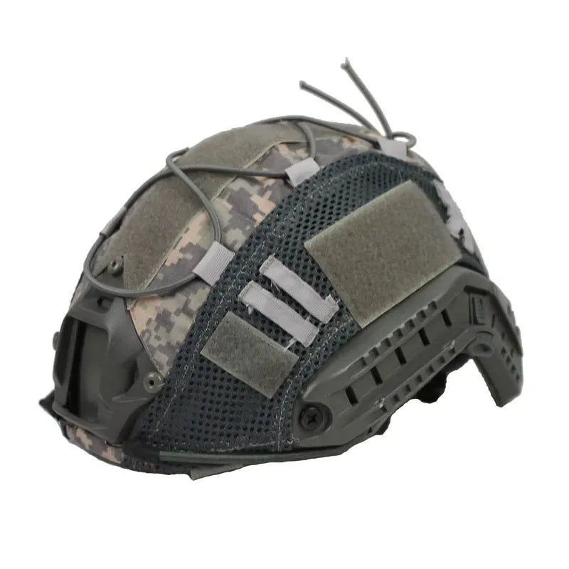 1 PC Tactical Helmet Cover for Fast MH PJ BJ Helmets Fast Helmet Protector Elasticated Cord (Helmet Not Included)